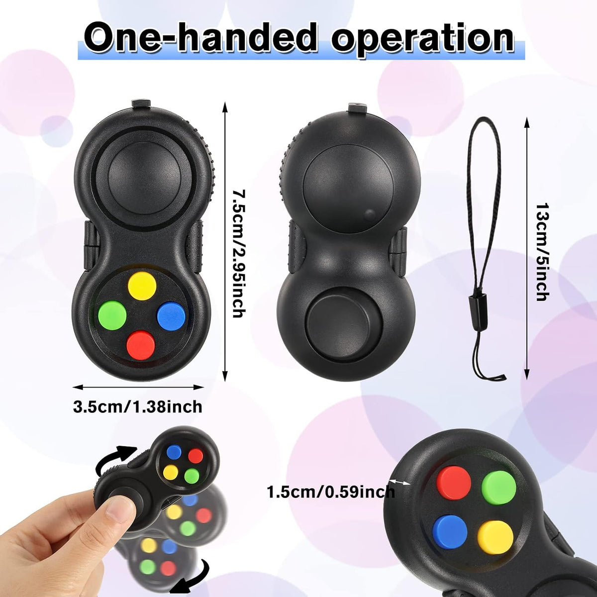 Civaner fidget controller clicker pads, 12 small game pad toys in mixed colors - view 6