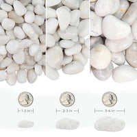 Natural Unpolished Bulk Pebbles 20lbs, 2-3 Inch White River Rocks, Hand-Picked Premium Stones for Landscaping and Garden Design Fish Tank, Flower Pots, Pathways and Backyard