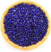 WAYBER Glass Stones, 1Lb/460g Irregular Sea Glass Pebbles Non-Toxic Artificial Gemstones for Gem Display/Vase Filler/Terrarium Flowerpot Aquarium Turtle Tank Decoration, Deep Blue