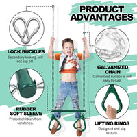 AOBOTE 16.5-inch trapeze swing bar with coated chains and snap hooks - view 9