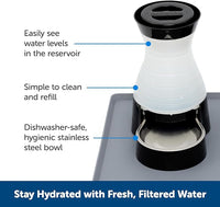 PetSafe Healthy Pet Water Station - Large, 320 oz Capacity - Gravity Pet Water Fountain, Automatic Cat Water Fountain or Dog Water Fountain - Water Dispenser - Removable Stainless Steel Bowl Included