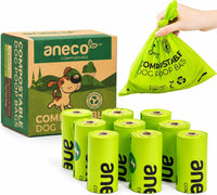 ANECO 100% Certified Home Compostable Dog Poop Bags – Essentials for Dogs