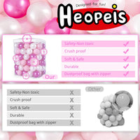 Ball Pit Balls for Toddlers, Crush Proof - Purple Pink White / 100 balls - image 3