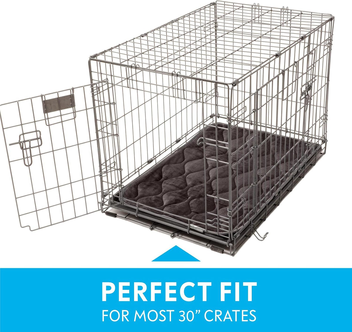 Paw Inspired Washable Padded Crate Mats for Dogs - 30 Inch / Gray - image 3