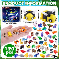 Celltestria 18PCS 3D Printed Skeleton Fidget Toys with Coffin Storage - 120Pcs Mini Animals - image 2