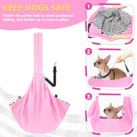 SlowTon Dog Carrier Sling - G-Pink Knitted Fabric / For Pets 6-12lbs - image 4