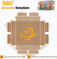 BuilderButler 1000 Pieces Rotating Puzzle Board with 4 Drawers - Wooden-4 Drawers / Medium-1500pcs - image 4