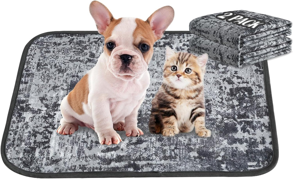 Washable Pee Pads for Dogs, Reusable Puppy Pads 36"x 41" 2 Pack – Essentials for Dogs - Tie Dye Black / 18"*24"(Pack of 2)