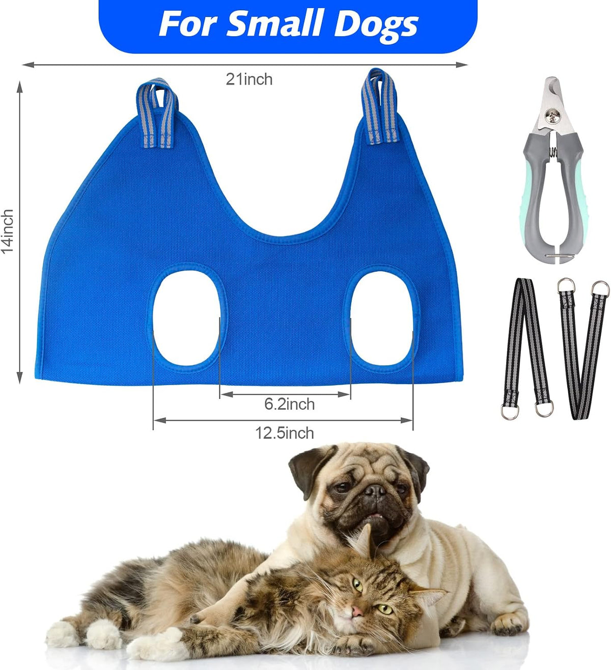 Ateson Pet Grooming Hammock - S for Small Dogs 30LB / Blue - image 3