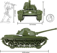 TimMee Toy Tanks for Plastic Army Men, OD Green WW2 3pc - Od Green - image 2
