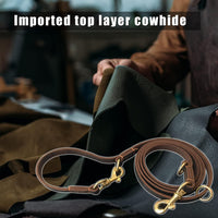 Hands Free Leather Dog Leash 8ft，Durable Genuine Leather Multi - image 2