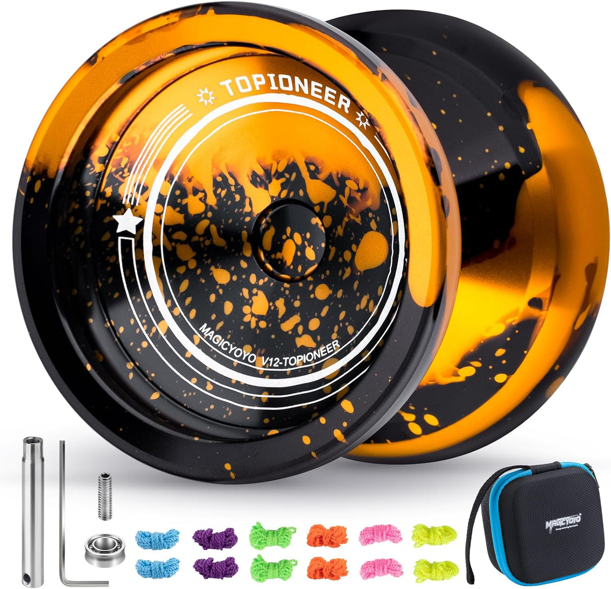 MAGICYOYO V12 Finger Spin Yoyo - Black,golden