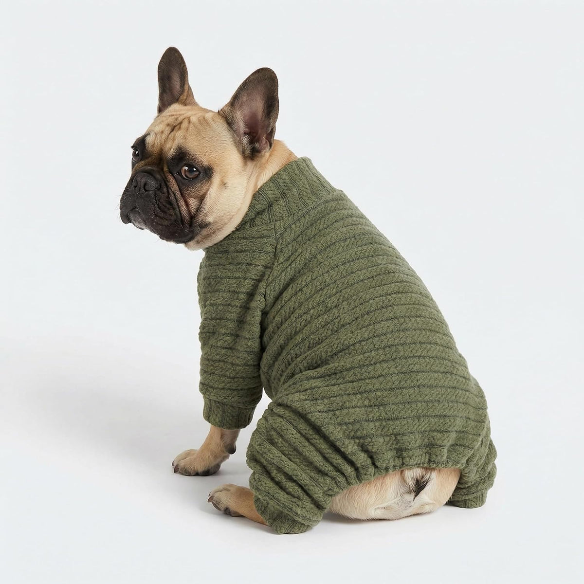 Fitwarm Turtleneck Raglan Dog Pajamas - Large / Sage Green - image 4