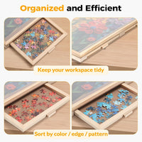 BuilderButler 1000 Pieces Rotating Puzzle Board with 4 Drawers - Wooden-4 Drawers / Large-2000pcs - image 3