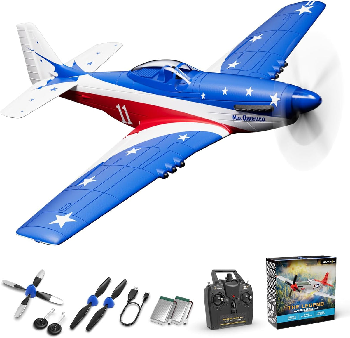 volantexrc RC Plane, 4CH Remote Control Airplane for Beginners & Adults – Fun for Kids & Family - Us Blue