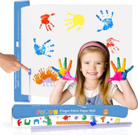Funto finger paint paper roll, 12 x 400 inch white paper with slide cutter