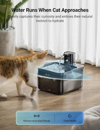 DownyPaws Cat Water Fountain Cordless, 84oz/2.5L Fursink Wireless Pet Water Fountains for Cats Indoor, Battery Operated Cat Drinking Fountain with Motion Sensor, Ultra Quiet Pump, BPA-Free, Black