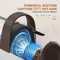 Dog Grooming Vacuum, Dog Grooming Kit with Pet Clipper Nail Grinder, 3 Suction Modes Dog Brush Vacuum with 6 Pet Grooming Tools (Coffee)