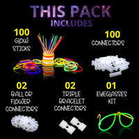 Ammy Glow Sticks Bulk Party Pack-100 Pack Glow Sticks - 100 Pack - image 2