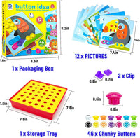 Button Art Toys for Toddlers Ages 3+, Mosaic Peg Board – Fun for Kids & Family - toucan - image 2
