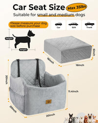 Dog Car Seats for Small Dogs Up to 35 lbs - Grey - image 2