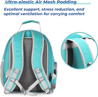 Lollimeow Cat Carrier Backpack, Bubble Expandable Backpack Carrier, Pets and Small Dogs,Airline-Approved, Designed for Travel, Hiking, Walking & Outdoor Use (Square Back Expandable-Green)