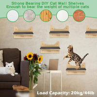 Lenwen 6 Set Cat Wall Shelves, Wood Cat Climbing Step - Lovely - image 4