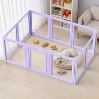 DIY Clear Acrylic Dog Playpen House - Purple / 10PCS / 23.6"H