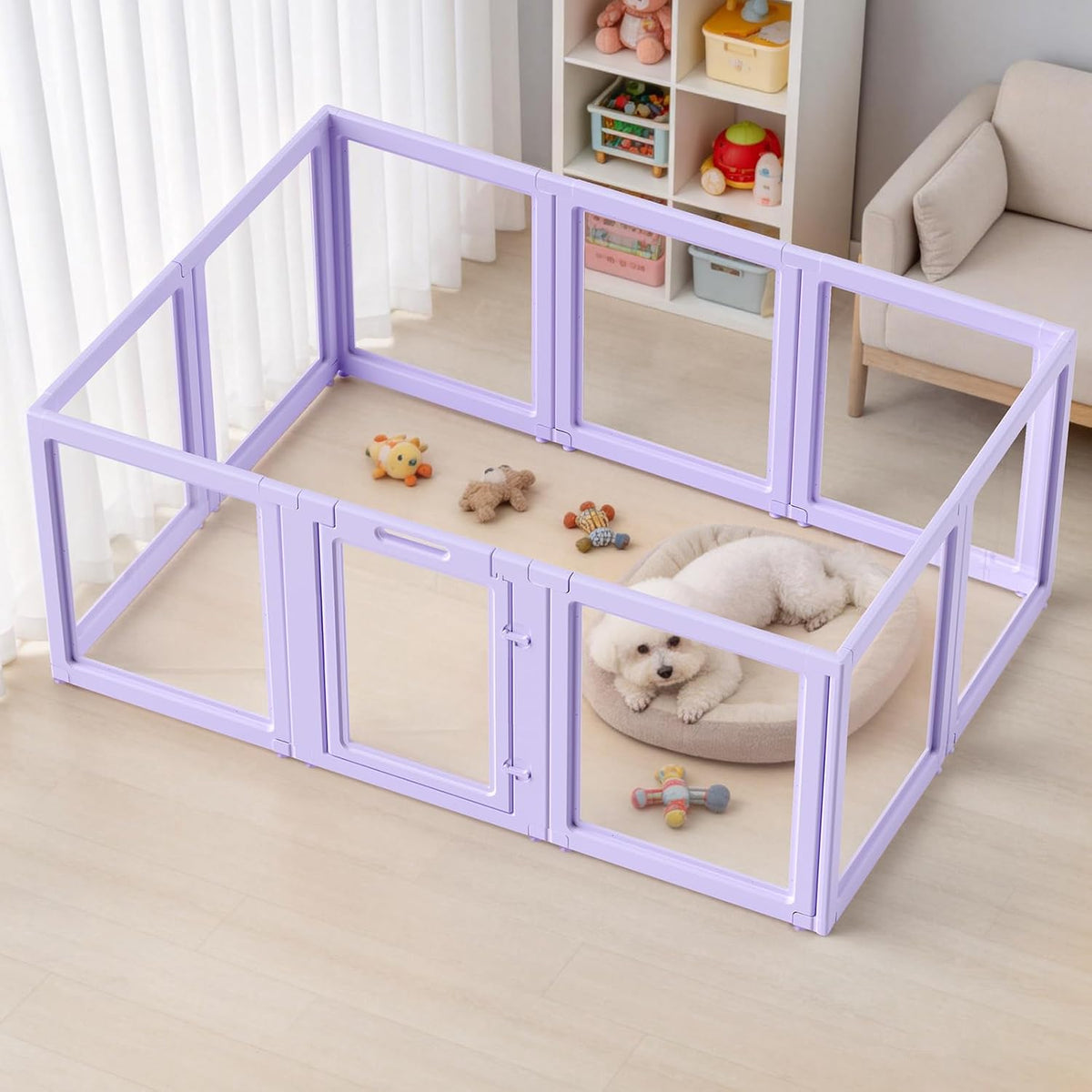 DIY Clear Acrylic Dog Playpen House - Purple / 10PCS / 23.6"H