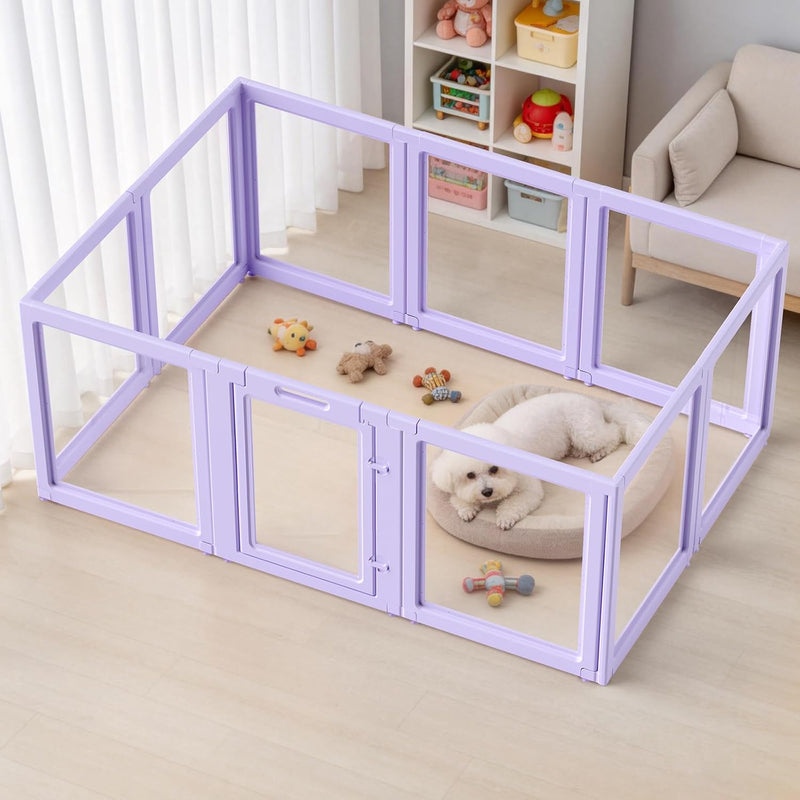 DIY Clear Acrylic Dog Playpen House - Purple / 10PCS / 23.6"H