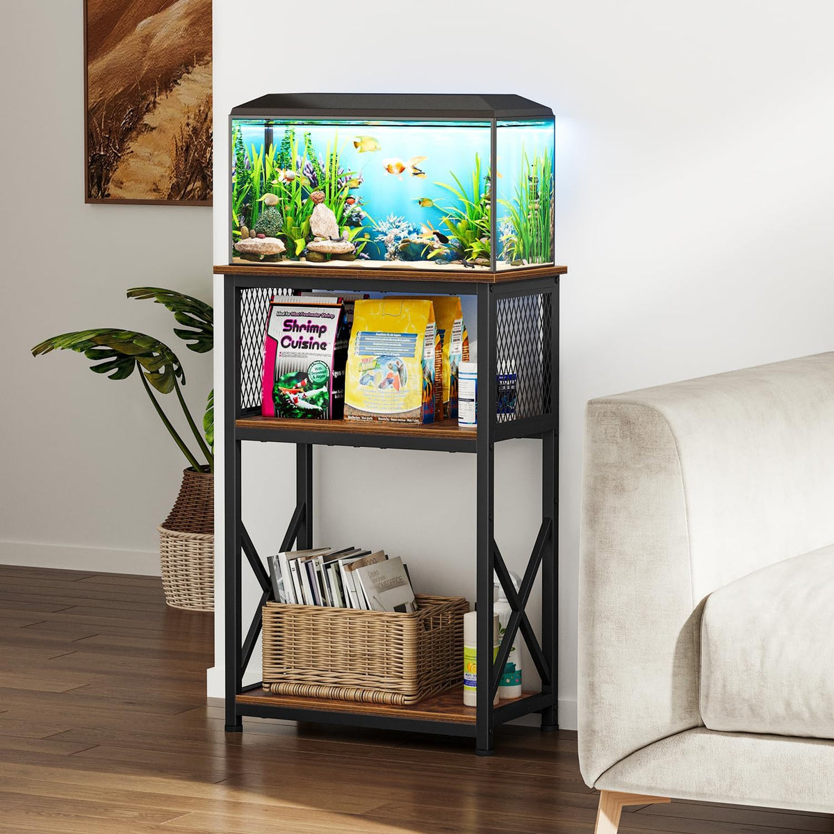 Snughome 10 Gallon Aquarium Stand - Rustic Brown - image 2