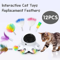 ORSDA Cat Laser Toy, 2-in-1 Interactive Automatic Motion Activated Moving 8 Holes Whack A Mole - Various Refills Feathers (12 Count) - image 3