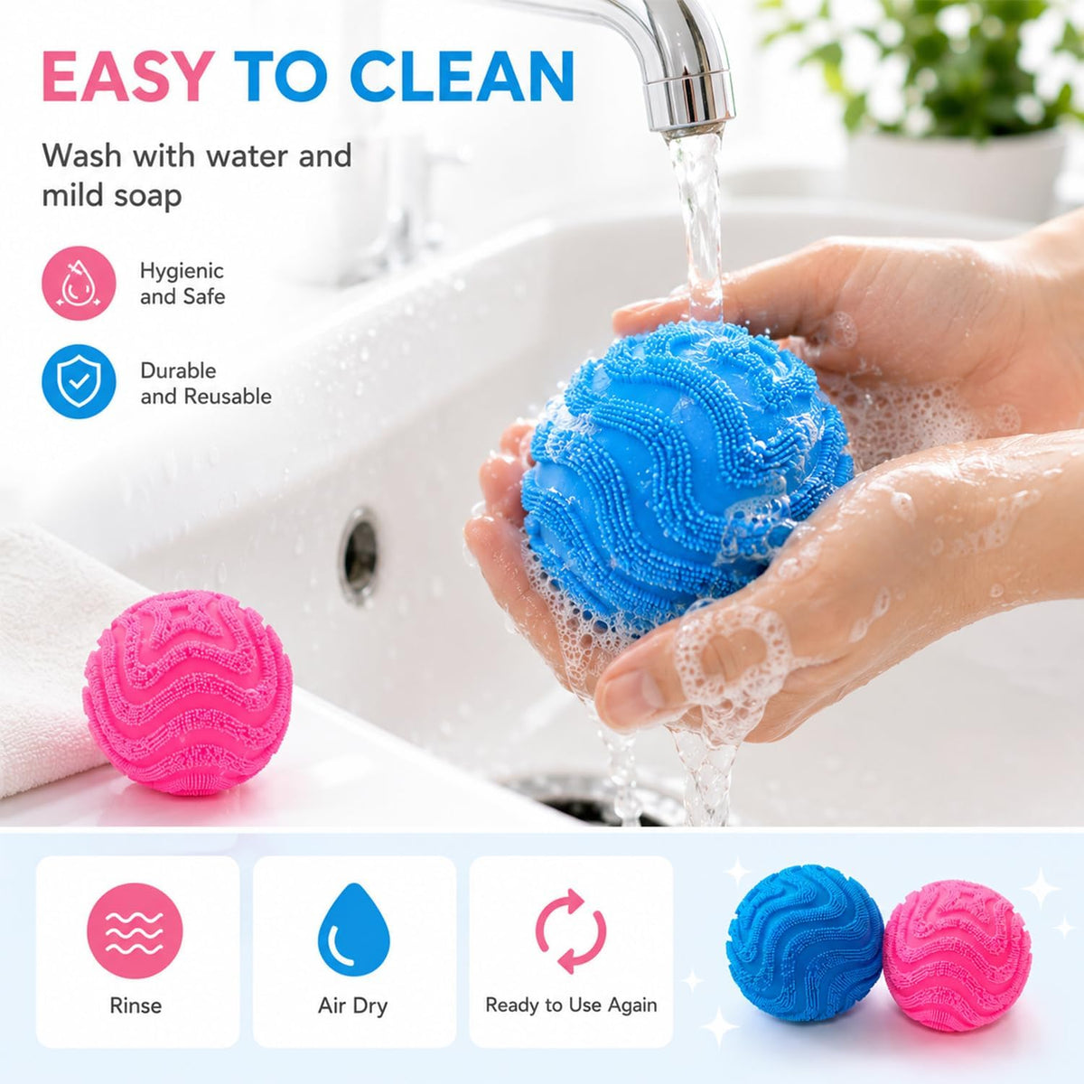 Fuzz Ball Squishy Stress Ball - Pink Ball - image 4