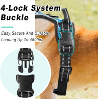 BARKBAY No Pull Dog Harness Large Step in Reflective Dog Harness with Front Clip and Easy Control Handle for Walking Training Running(Blue camo,M)
