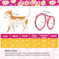 PUPTECK Adjustable Cat Harness and Leash Set Escape Proof Kitten - Medium / Fuchsia(Daisy) - image 2