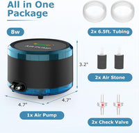 hygger Aquarium Air Pump Dual Outlet - 8W (Up to 200 Gallon) - image 4