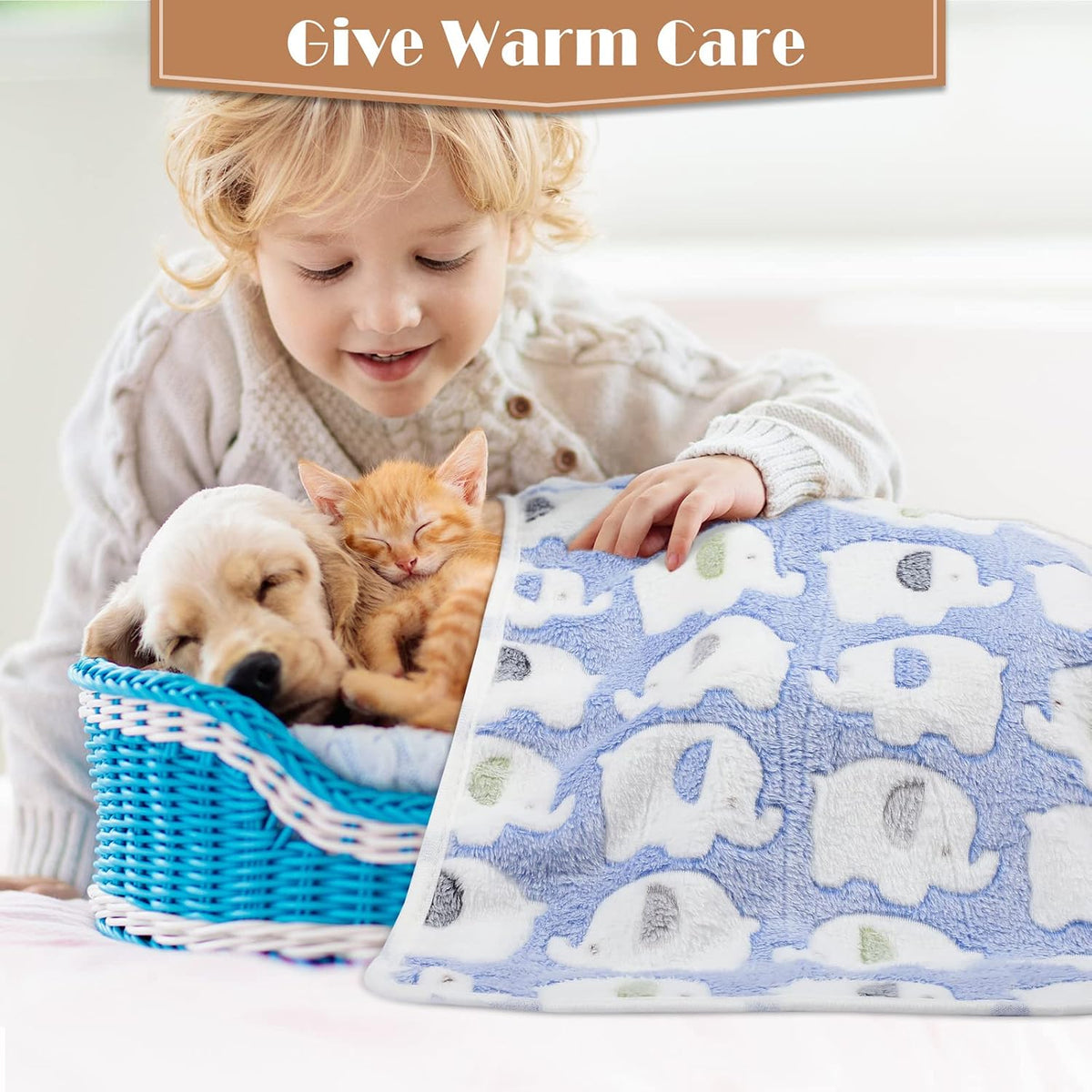 Tatuo 12 Pcs 30x20 in Puppy Dog Blankets Fleece Cat Pet Blankets Soft - 16 x 24 Inch - image 3