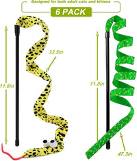Interactive Cat Toy Wand with Catnip Mouse - 6 Pack Crinkle - image 2