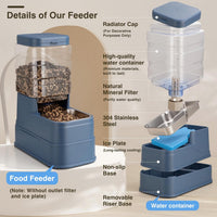 2 Pack Automatic Cat Feeder and Water Dispenser 1.3 Gallon Dog - Blue - image 3