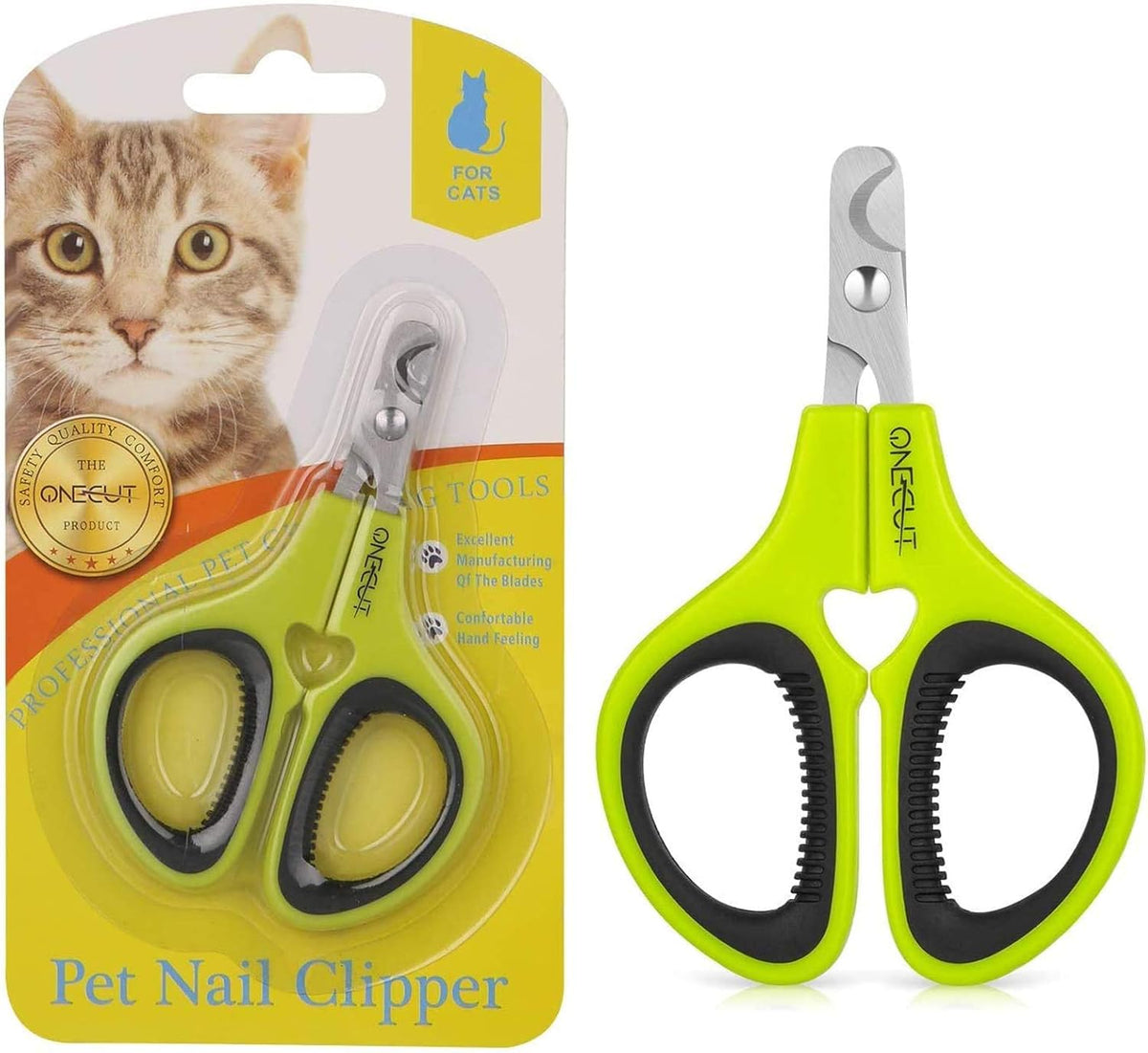 Pet Nail Clippers, Cat & Kitten Claw Nail Clipper Safe Sharp Trimmer – Essentials for Cats - Green