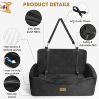 JOEJOY Dog Car Seats for Small Medium Dogs Under 35lbs - Black / Large - image 4