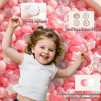 TRENDPLAY Ball Pit Balls Star and Heart Shapes for Toddlers - Pink Light Pink Pearl White / 200 - image 3