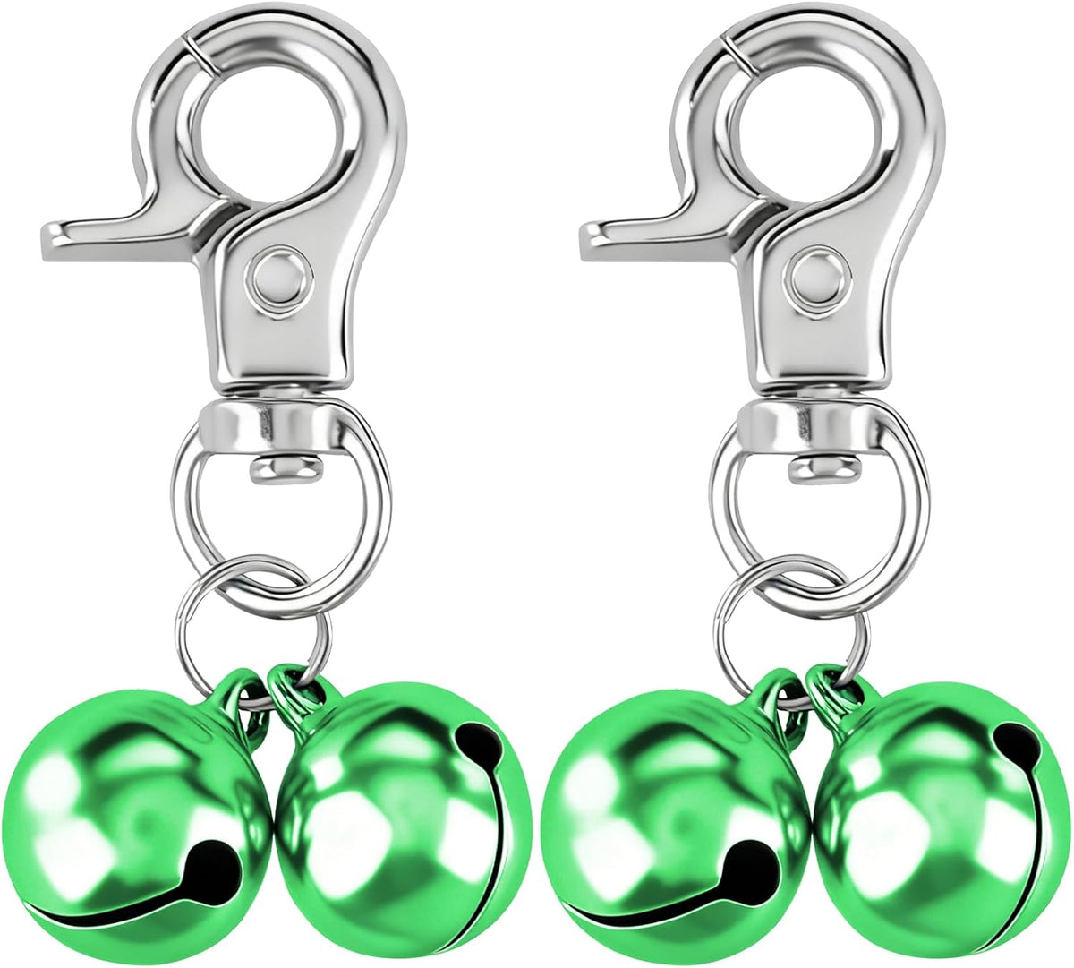 Cat Bell 2 Pack, Pet Collar Bells for Cats and Dogs - Green / Small