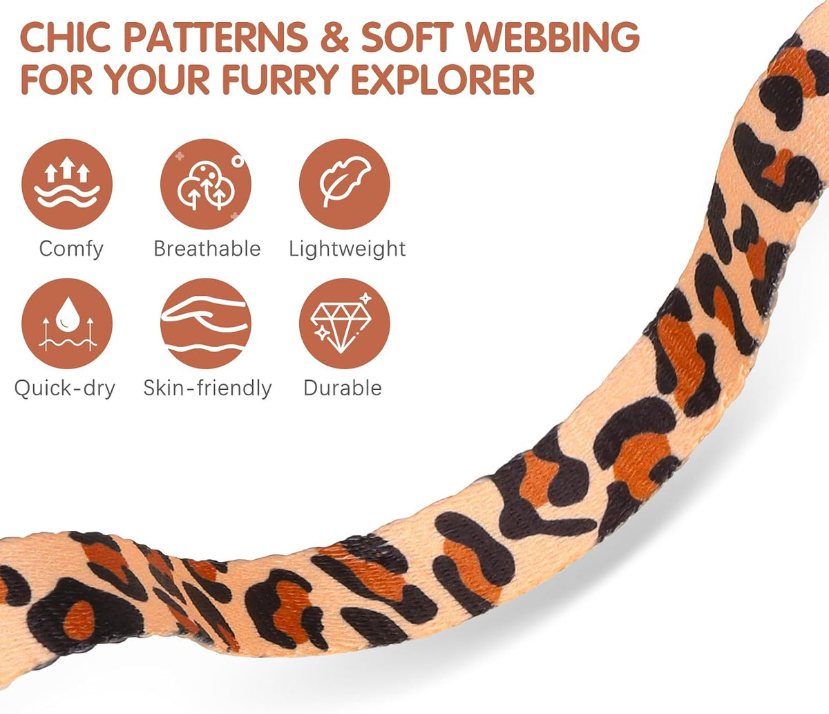 BINGPET Cat Harness with Airtag Holder - Classic Leopard (Buckles on Neck & Chest) - image 2
