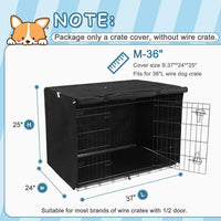 Deblue 36 inch Dog Crate Cover Fit for 36 inch Wire - – Essentials for Dogs - 36.0"L x 23.0"W x 25.0"H / Black - image 2