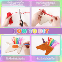 Geelin 24 unfinished wooden horse cutouts with paints, brushes and colored yarn - view 6
