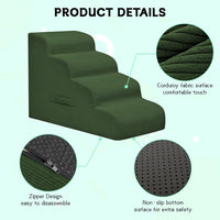 4 Step Dog Stairs Pet Ramp for High Beds, Sofas and Cars – Essentials for Dogs - Green / 3.0 / 3-Step 16"H - image 4