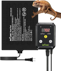 BN-LINK Durable Reptile Heating Pad 6" X 8" with Digital Thermostat Under Tank Heater Terrarium Warmer Combo Set for Turtles, Lizards, Frogs, and Other Reptiles