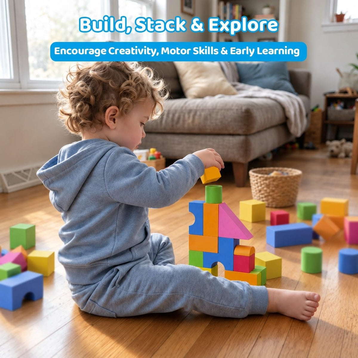 Pairez Toys Foam Building Blocks for Toddlers 2-4 - Multicolor - 81 Pieces - image 2