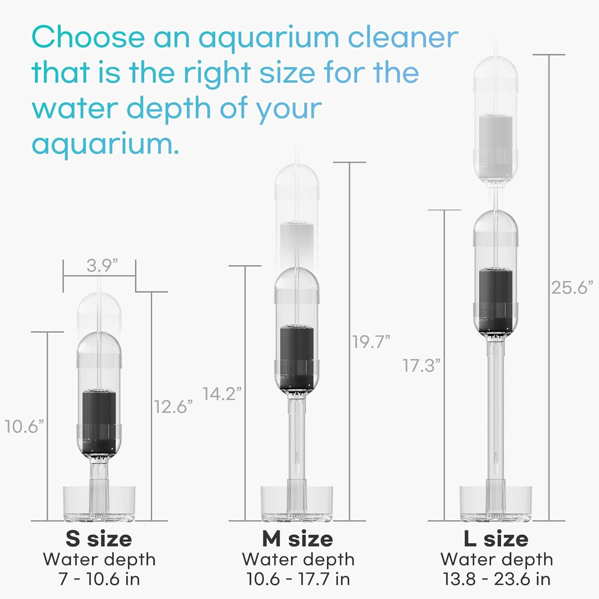 Aquarium Fish Waste & Debris Remover, Auto & Handheld Modes - Medium V2 - image 2